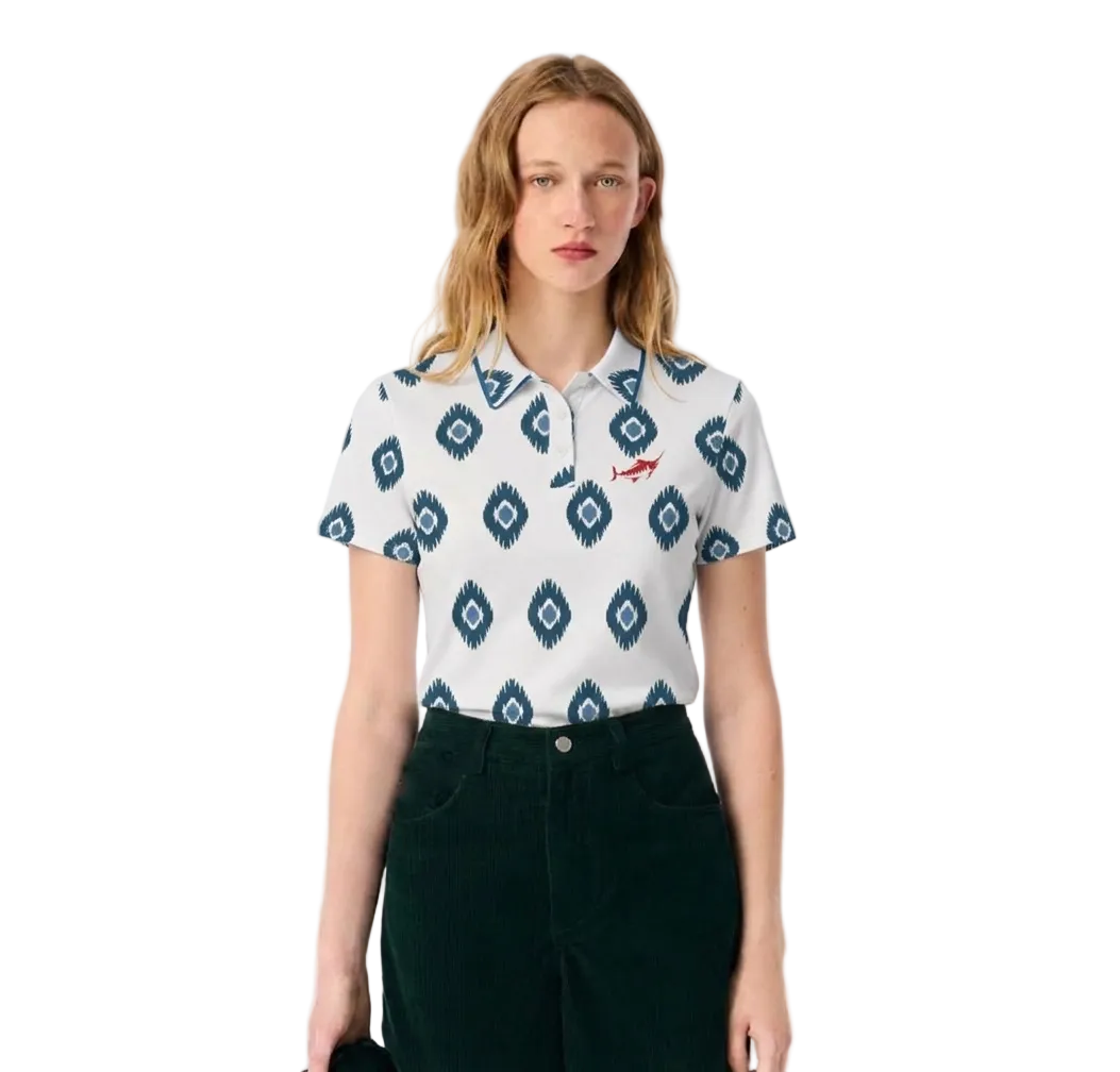 Nautical Short-Sleeve Polo Shirt - Marlin Luxe 