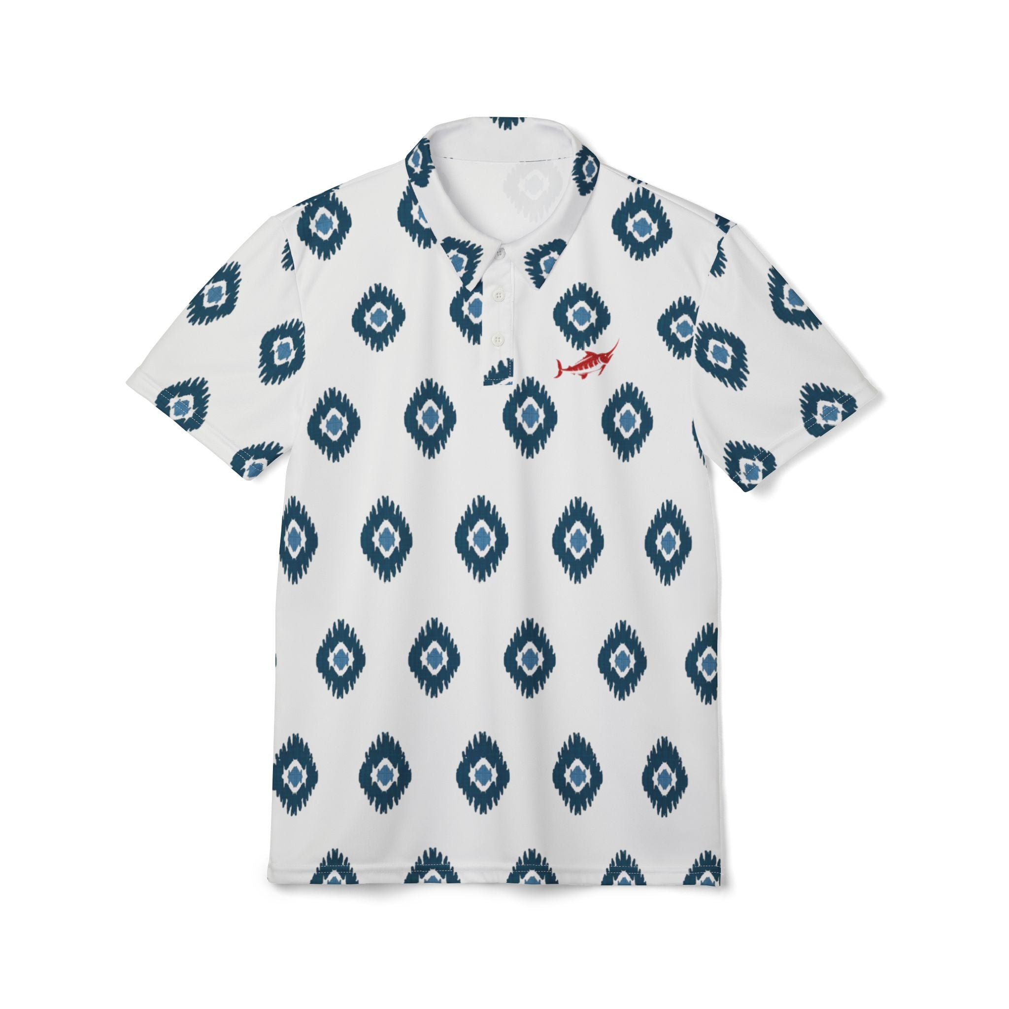 Nautical Short-Sleeve Polo Shirt - Marlin Luxe 