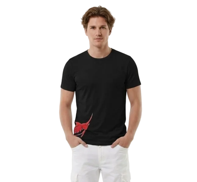 Red Nautical Narwhal T-Shirt - Marlin Luxe 