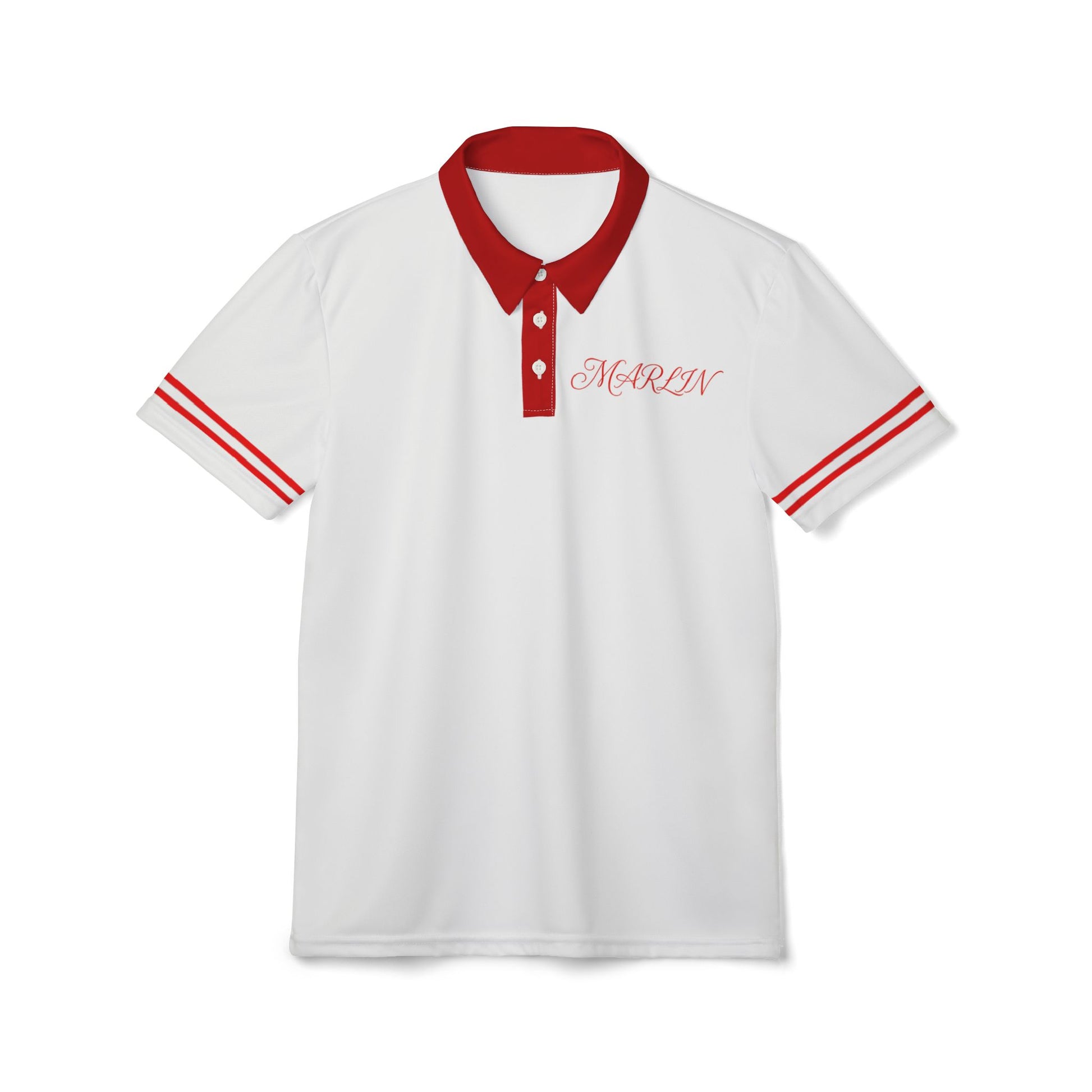 Red Trim Golf Polo Shirt - Marlin Luxe 