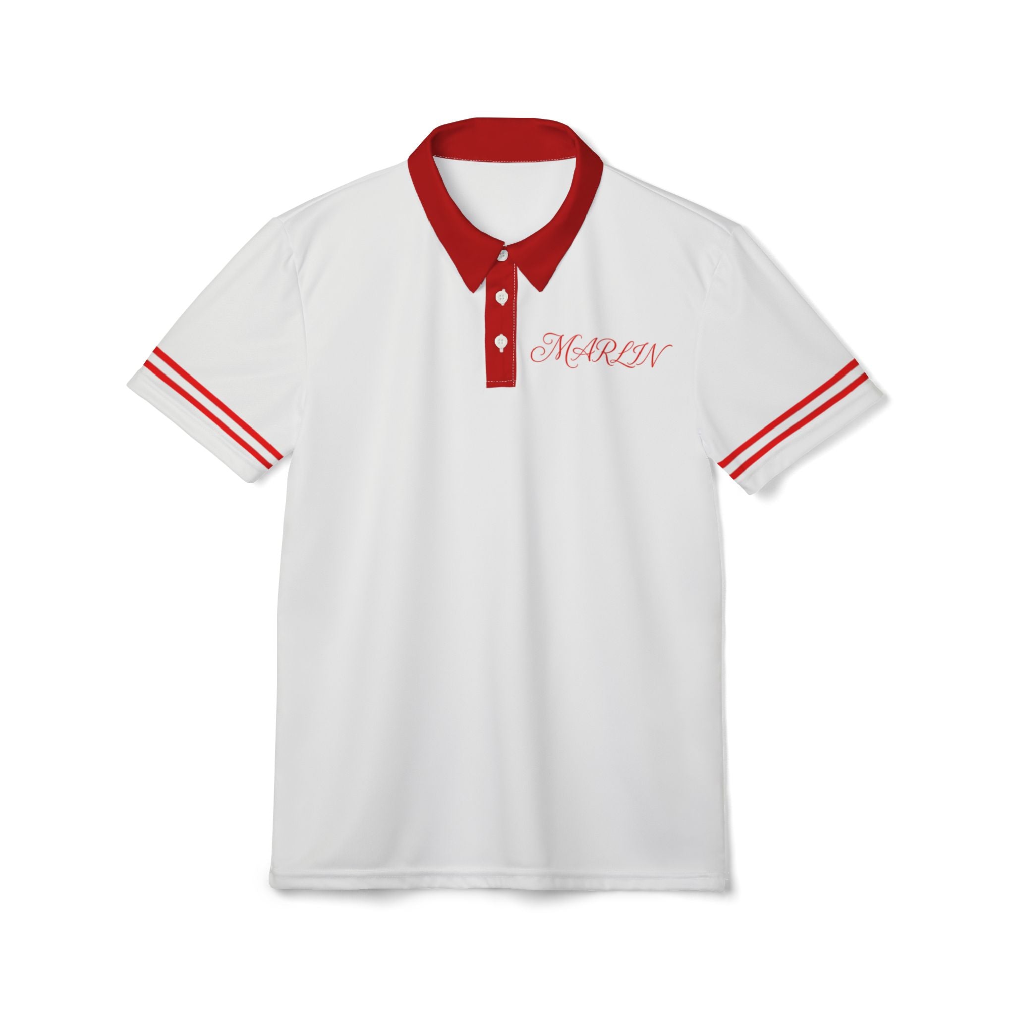 Red Trim Golf Polo Shirt - Marlin Luxe 