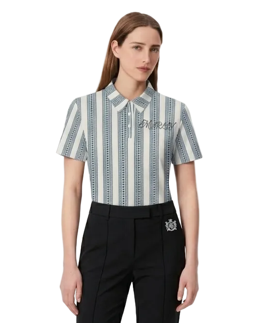 Striped Aztec Polo Shirt - Marlin Luxe 