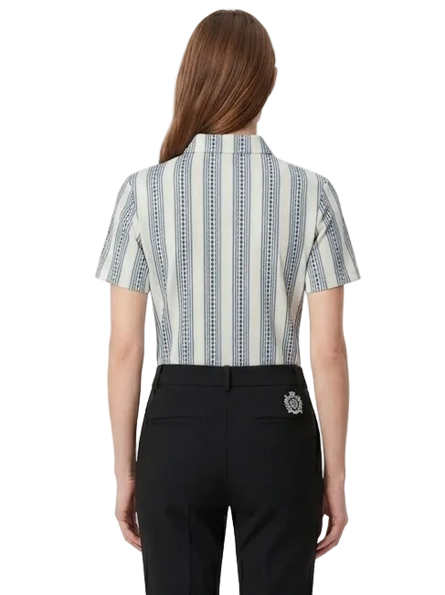 Striped Aztec Polo Shirt - Marlin Luxe 