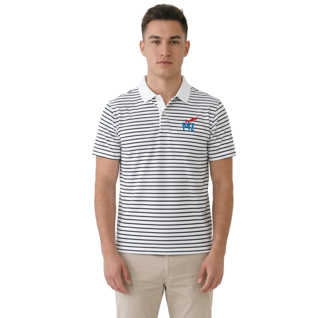 Striped Golf Polo Shirt - Marlin Luxe 