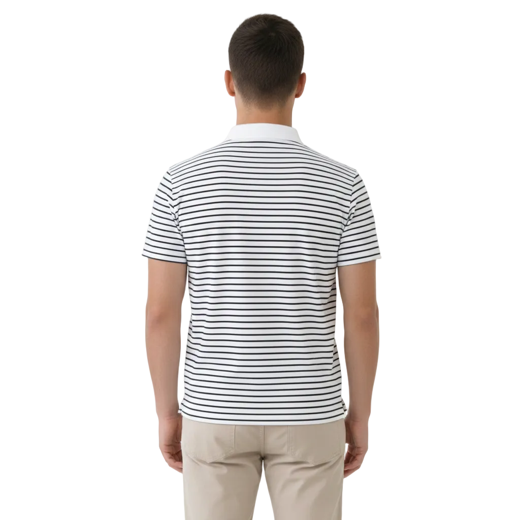 Striped Golf Polo Shirt - Marlin Luxe 