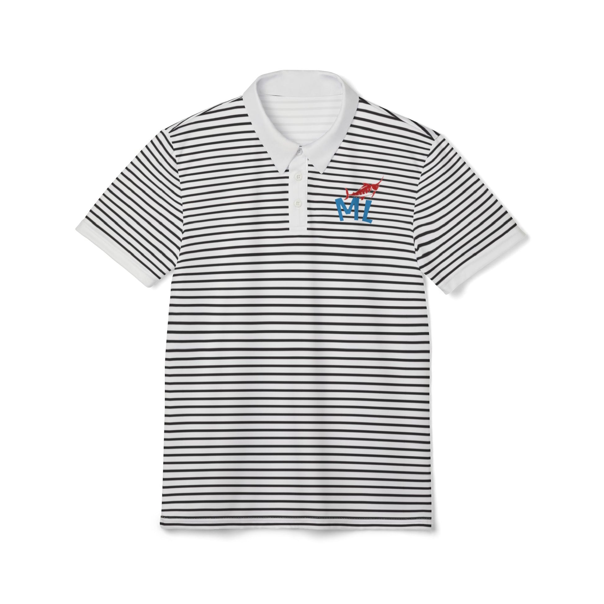 Striped Golf Polo Shirt - Marlin Luxe 