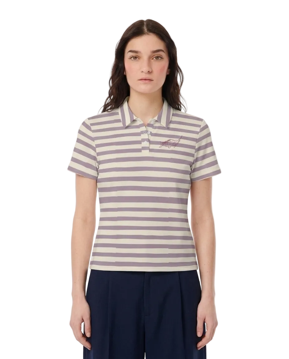 Striped Lavender Polo Shirt - Marlin Luxe 