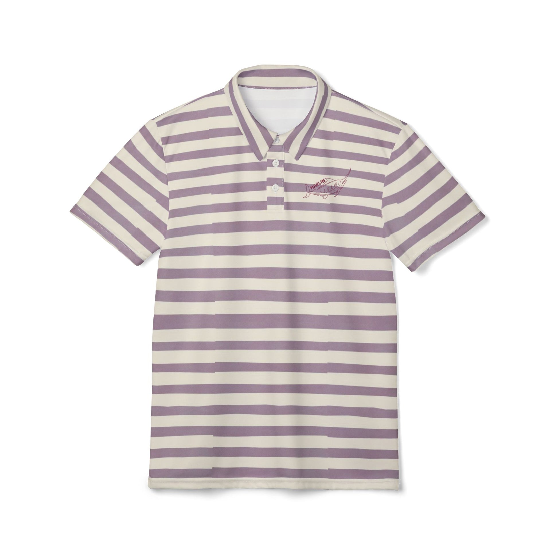 Striped Lavender Polo Shirt - Marlin Luxe 