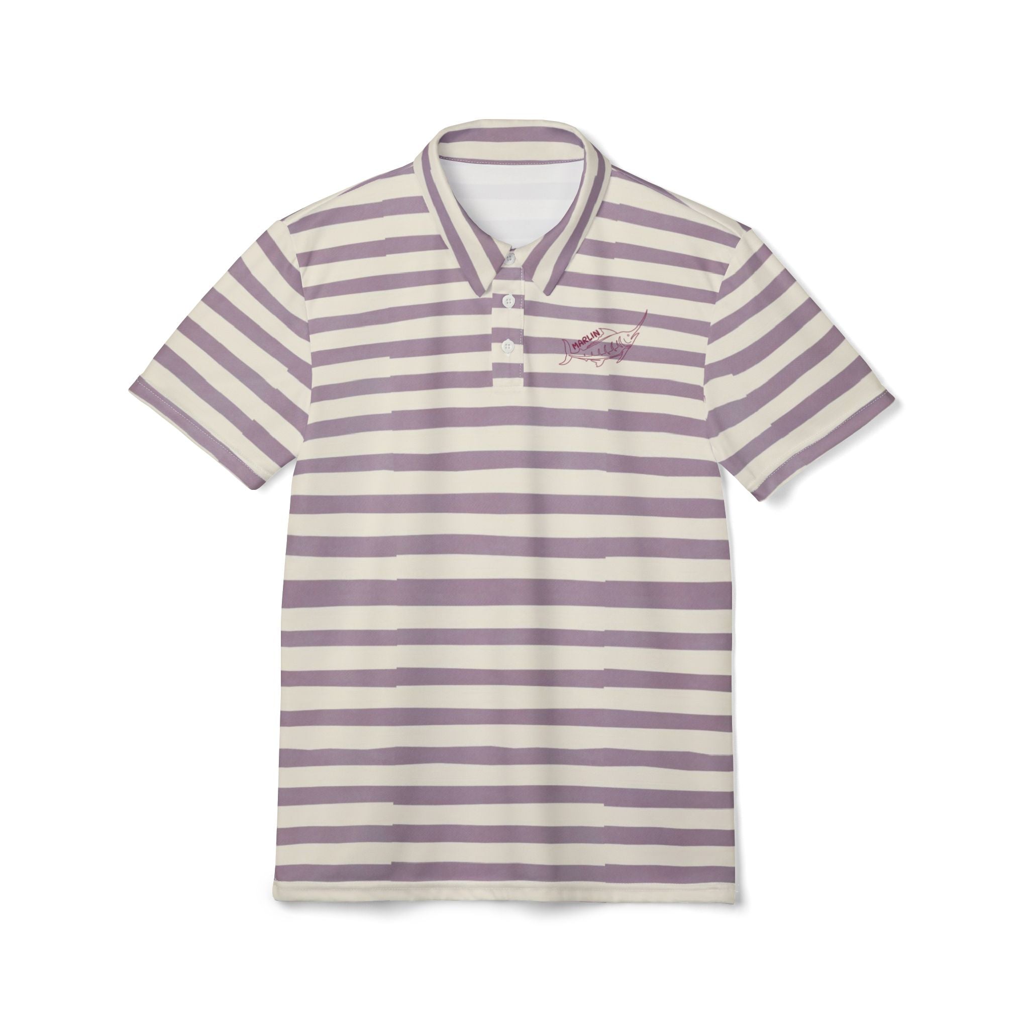 Striped Lavender Polo Shirt - Marlin Luxe 